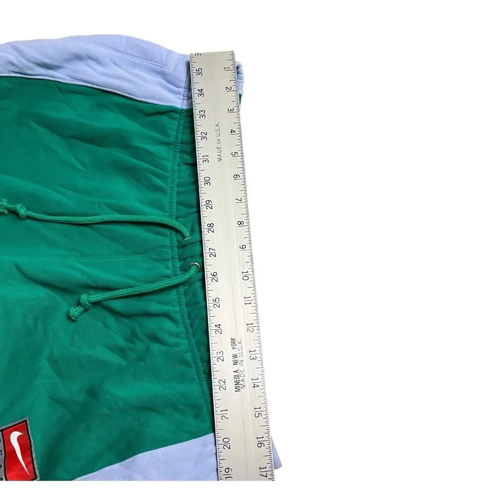Nike Sweatpants WMNS XL Green Colorblock Tapered Fleece Sporty Swoosh Activewear